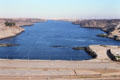 View of the Nile from top of Aswan Dam. Egypt.