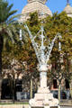 Detail of wrought iron lampstands from 1888 Universal Exhibition. Barcelona, Spain.