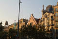 Passeig de Gràcia streetscape with Casa Morera, Casa Amatller & Casa Batlló. Barcelona, Spain.