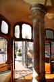 Door from dining room to patio at Casa Batlló. Barcelona, Spain.