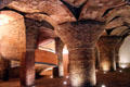 Horse stables with spiral ramp under Palau Güell. Barcelona, Spain.