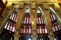 Parabolic arches in intimates hall at Palau Güell. Barcelona, Spain.