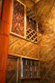 Texture of walls in private chapel in central hall at Palau Güell. Barcelona, Spain.