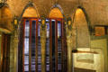 Master bedroom on third floor at Palau Güell. Barcelona, Spain.