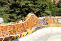 Gaudí's mosaic benches on the plaza in Parc Güell. Barcelona, Spain.