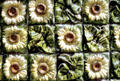 Detail of tiles by Gaudi on El Capricho Comillas. Comillas, Spain