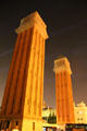 Venetian towers at night. Barcelona, Spain.