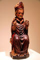 Sant Bisbe woodcarvings from church of Sant Bertran de Comenge at Museu Nacional d'Art de Catalunya. Barcelona, Spain.