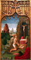 St Jerome Penitent painting by Master of Seu d'Urgell at Museu Nacional d'Art de Catalunya. Barcelona, Spain.