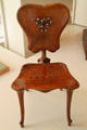 Modernista chair from Casa Calvet in Barcelona by Antoni Gaudí at Museu Nacional d'Art de Catalunya. Barcelona, Spain.