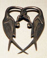 Modernista broach of entwined birds by Manolo Hugué at Museu Nacional d'Art de Catalunya. Barcelona, Spain.