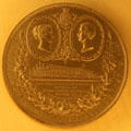 Medal showing Crystal Palace from Universal Exposition of London by John Ottley at Museu Nacional d'Art de Catalunya. Barcelona, Spain.