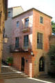 Typical house of Besalú in Catalonia at Poble Espanyol. Barcelona, Spain.