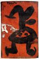 Ceramic plaque by Joan Miro at Ceramics Museum of Barcelona. Barcelona, Spain.