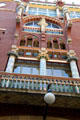 Side facade of Palace of Catalan Music. Barcelona, Spain.