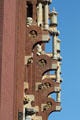 Columns projecting from front of Palace of Catalan Music. Barcelona, Spain.