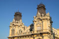 Intricate decorations of Port Authority of Barcelona building. Barcelona, Spain.