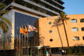 Entrance of Torre Mapfre. Barcelona, Spain.