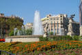 Fountain in Plaça de Catalunya. Barcelona, Spain.