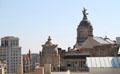 Roof towers above Passeig de Gràcia. Barcelona, Spain.