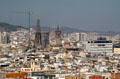 Barcelona skyline with Cathedral & Sagrada Familia spires. Barcelona, Spain.