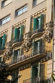 Decorated facade of Rambla de Catalunya 121. Barcelona, Spain.