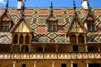 Roof details of Hotel Dieu. Beaune, France