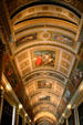 Ceiling of Diana's Gallery library in Fontainbleau Palace. Fontainbleau, France.