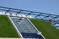 Glass & Grass facade of Palais Omnisports de Paris-Bercy. Paris, France.