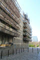 Well-designed balconies with grill fencing near Parc Bercy. Paris, France.