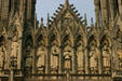 Baptism of Clovis in Gallery of Kings on west facade of Reims Cathedral. Reims, France.