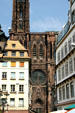 Cathedral as seen along rue Mercière. Strasbourg, France.
