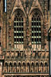 Saints & angels over central door of Cathedral. Strasbourg, France.