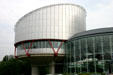 Round pod of European Court of Human Rights. Strasbourg, France.