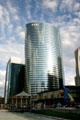 EDF building with round mirrored surface at La Défense. Paris, France.