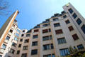 Courtyard view of Art Deco building. Paris, France.