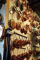 Copper pans in kitchenware shop in Les Halles district. Paris, France.