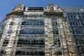 Silver Net architectural screen on French Ministry of Culture which unifies buildings from different eras. Paris, France.