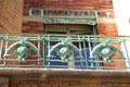 Cast iron balcony grill at Castel Béranger Hector Guimard. Paris, France.