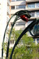 Flower light of Paris Metro entrance likened to lily-of-the-valley. Paris, France.