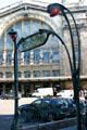 Metro entrance at Gare du Nord. Paris, France.