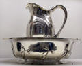 Silver pitcher & basin by Lucien Bonvallet & Ernest Cardeilhac of Paris at Museum of Decorative Arts. Paris, France.