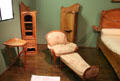 Art Nouveau chaise longue, side table & cabinets for Nozal mansion by Hector Guimard of Paris at Museum of Decorative Arts. Paris, France.