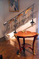 Honesty banister railing & waterlily pedestal table by Louis Majorelle of Nancy, creation at Museum of Decorative Arts. Paris, France.