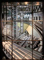 "Dispatching Metal Sections by Rail" stained-glass window by Jacques Gruber from Nancy sat Museum of Decorative Arts. Paris, France.