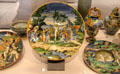Ceramic plate painted with Birth of Adonis by Myrrha by workshop of Fontana from Urbino, Italy at Petit Palace Museum. Paris, France.