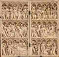 Ivory diptych with Passion of Christ from Paris at Petit Palace Museum. Paris, France.