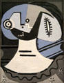 Woman with collar painting by Pablo Picasso at Picasso Museum. Paris, France.