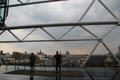 Upper deck structure with Paris skyline beyond at Georges Pompidou Center. Paris, France.