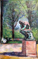 Rondin's Thinker painting by Edvard Munch at Rodin Museum. Paris, France.